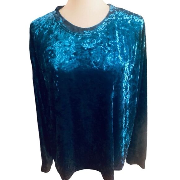 Papaya Velour Turquoise Blue Top - Picture 1 of 8